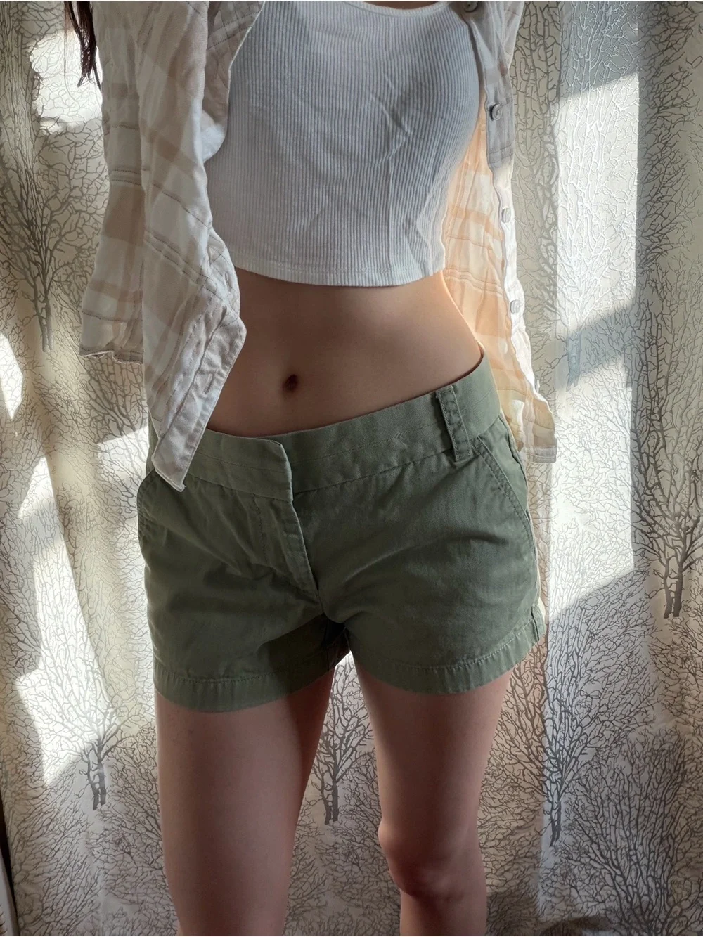 J. Crew Light Olive Cotton Bermuda Shorts